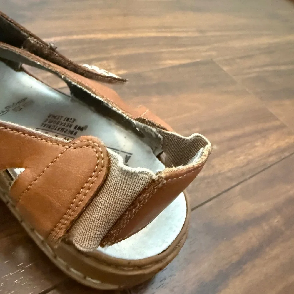 Rieker‎ Antistress Womens Brown Leather Closed Toe Huarache Sandals Size 38 EU